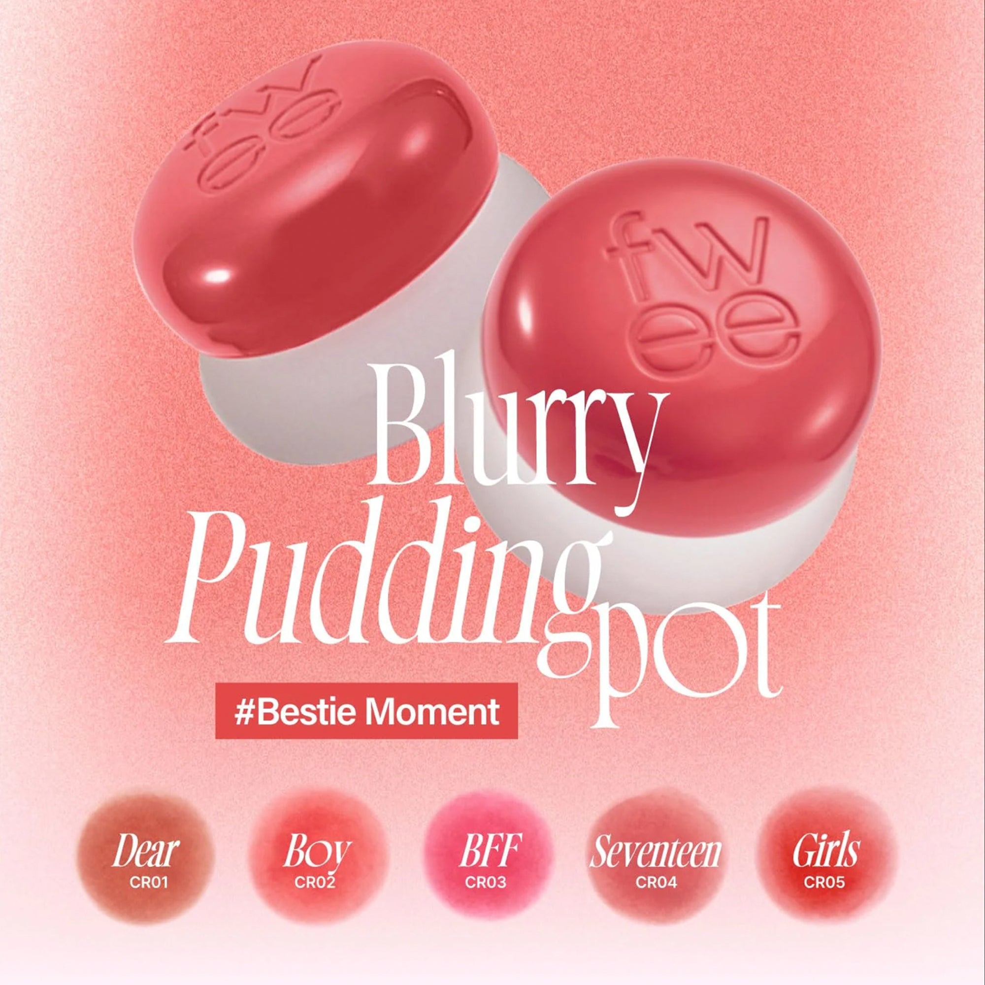 [Special Sale] Lip & Cheek Blurry Pudding Pot - 35 Shades (5g) + Pendant Keyring